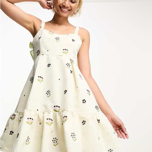 Sister Jane Bow Strap Jacquard Mini Dress - Picture 2 of 10